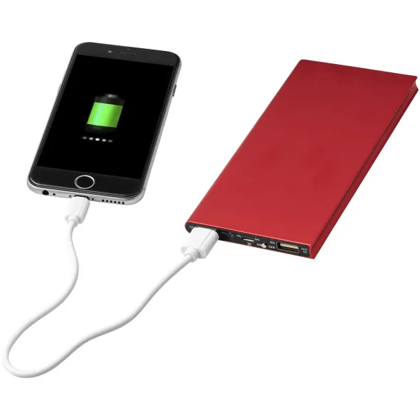 Plate 8000 mAh aluminium power bank Red