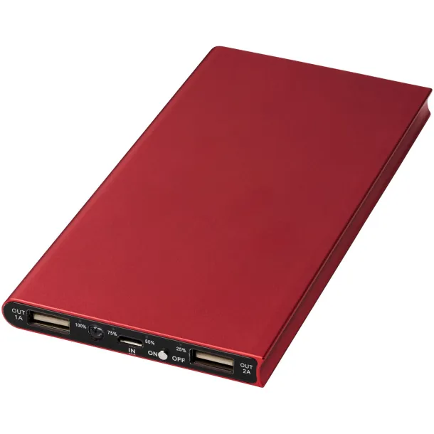 Plate 8000 mAh aluminium power bank Red