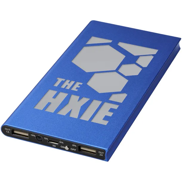 Plate 8000 mAh aluminium power bank Royal blue