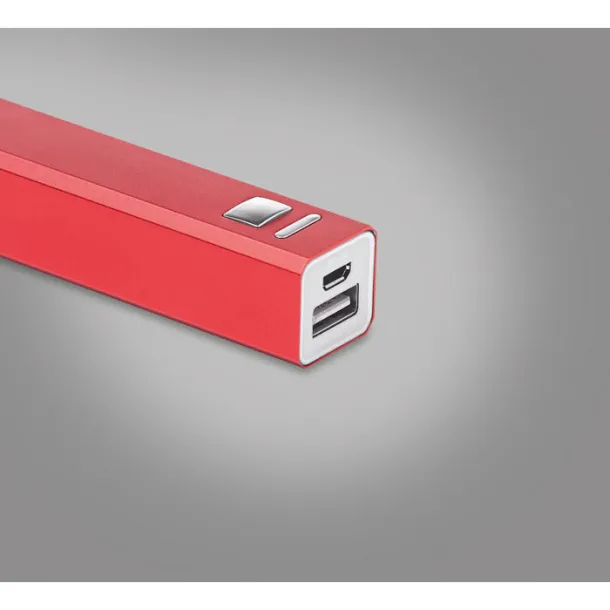 POWERALU Aluminium power bank Red