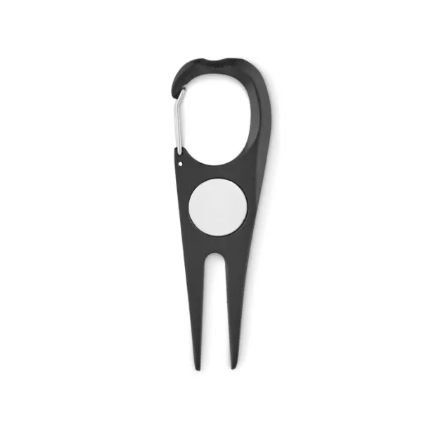 MULLIGAN Aluminium golf divot tool Black