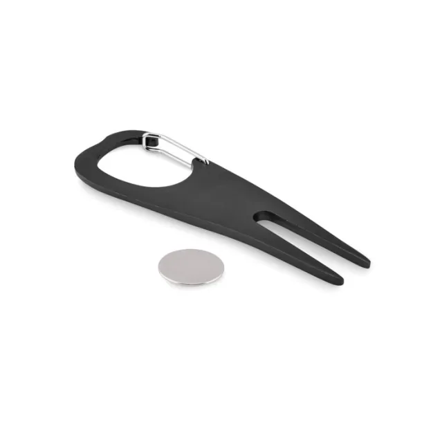 MULLIGAN Aluminium golf divot tool Black