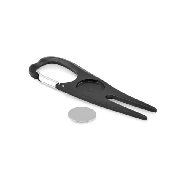 MULLIGAN Aluminium golf divot tool Black