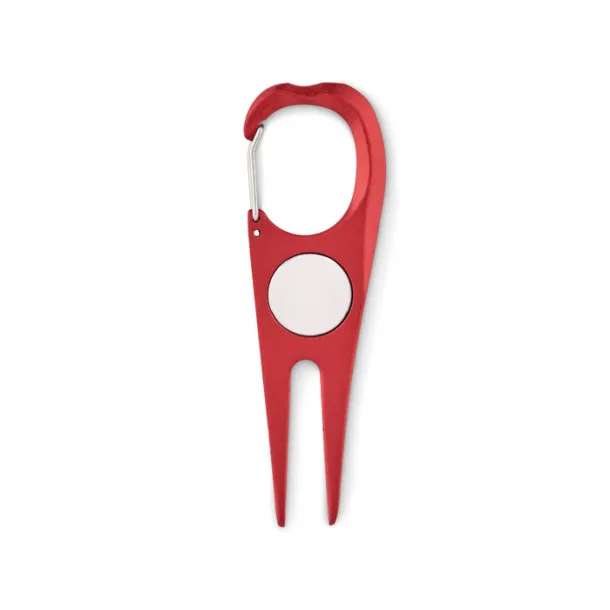 MULLIGAN Aluminium golf divot tool Red