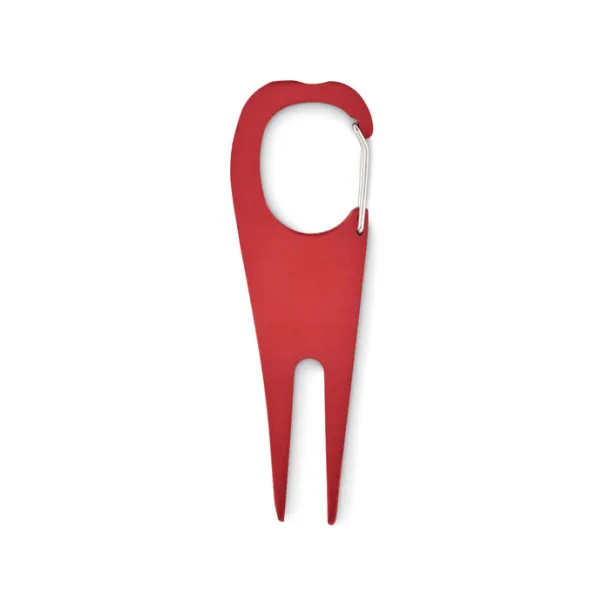 MULLIGAN Aluminium golf divot tool Red