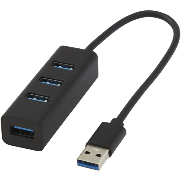 Adapt Aluminijski USB 3.0 hub - Tekiō® Solid black