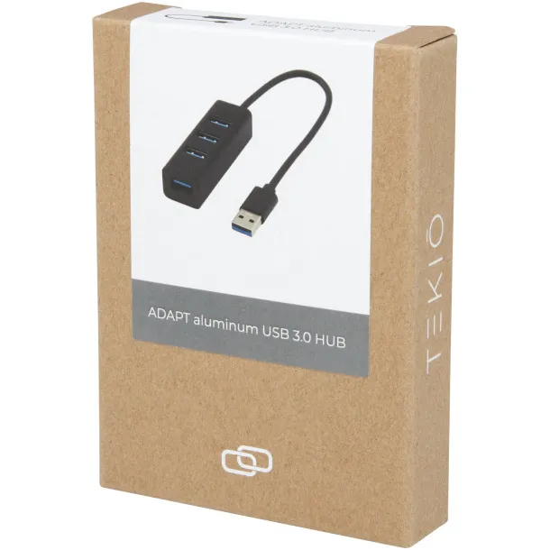 Adapt Aluminijski USB 3.0 hub - Tekiō® Solid black