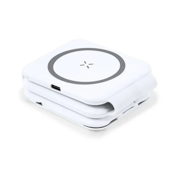  Magnetic wireless charger 15W, charging and synchronization cable, 3 adapters included, phone stand white