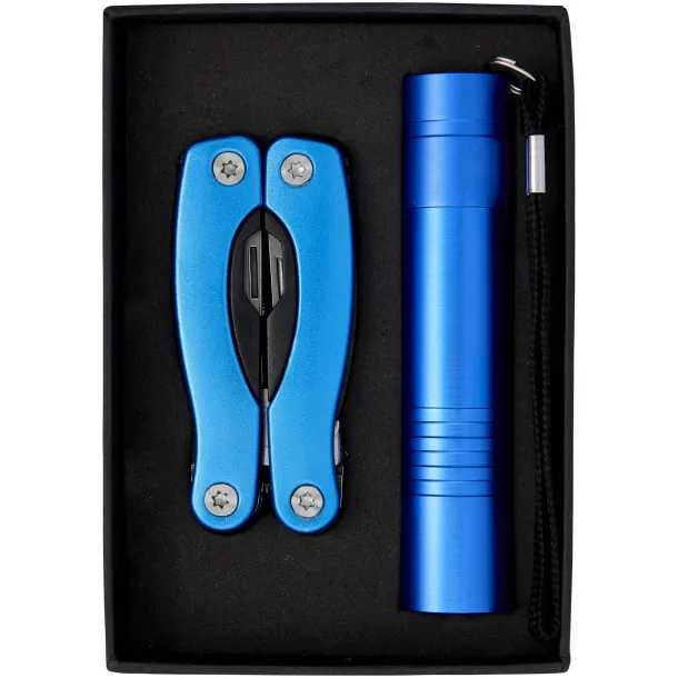 Scout multi-function knife and LED flashlight set - Bullet Blue