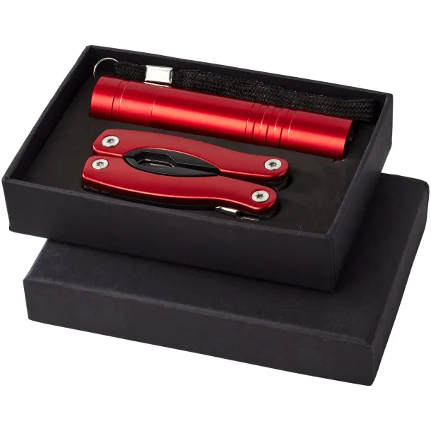 Scout multi-function knife and LED flashlight set - Bullet Red