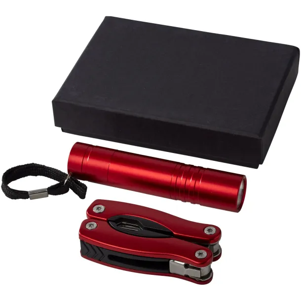 Scout multi-function knife and LED flashlight set - Bullet Red