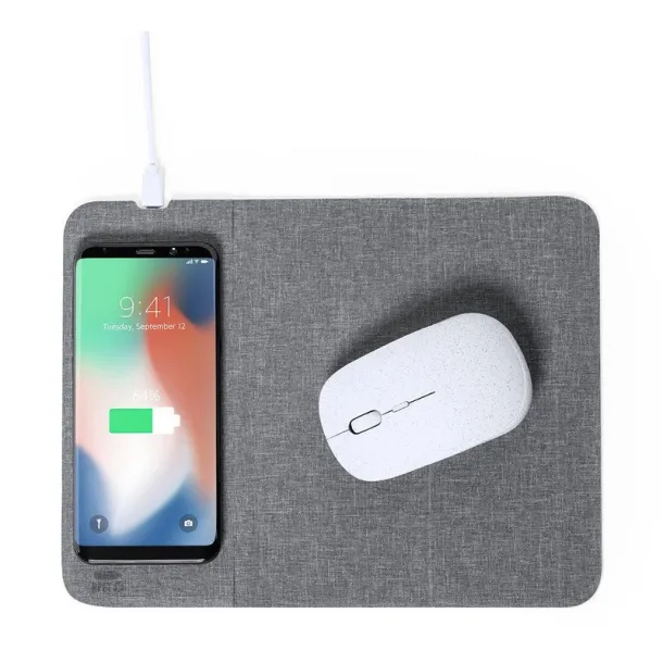  RPET mouse pad, wireless charger 10W graphite