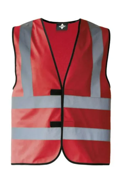 "HANNOVER" SAFETY / FUNCTIONAL VEST - FOUR REFLECTIVE STRIPES - Korntex Crvena
