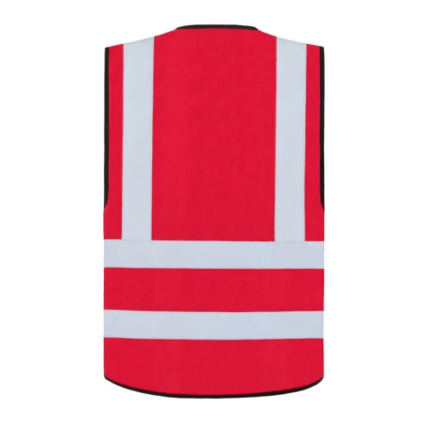 "HANNOVER" SAFETY / FUNCTIONAL VEST - FOUR REFLECTIVE STRIPES - Korntex Crvena