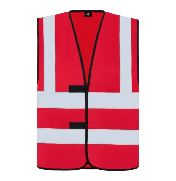 "HANNOVER" SAFETY / FUNCTIONAL VEST - FOUR REFLECTIVE STRIPES - Korntex Crvena