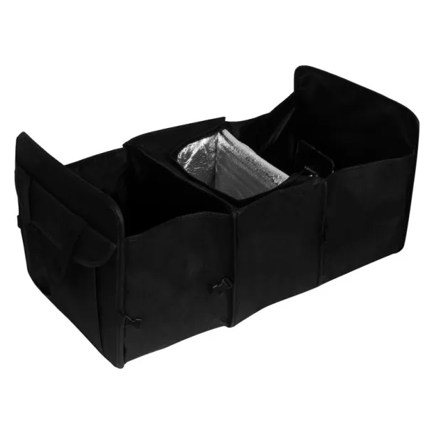  Foldable car organizer with cooler compartment black