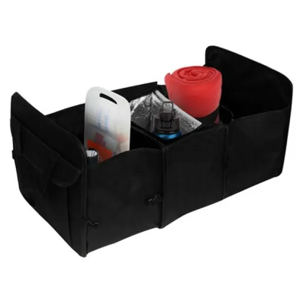  Foldable car organizer with cooler compartment black