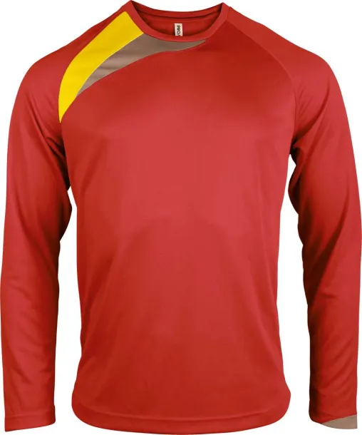 UNISEX LONG-SLEEVED SPORTS T-SHIRT - Proact Sporty Red Sporty Yellow