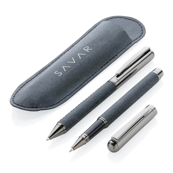  Recycled leather pen set - XD Collection Grey 