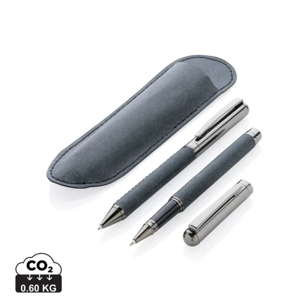  Recycled leather pen set - XD Collection Grey 