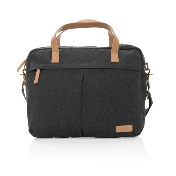  Impact AWARE™ 16 oz. recycled canvas laptop bag - XD Collection Black 