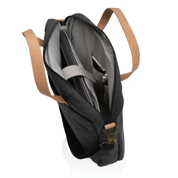  Impact AWARE™ torba za laptop od recikliranog platna, 15,6" - XD Collection Crna