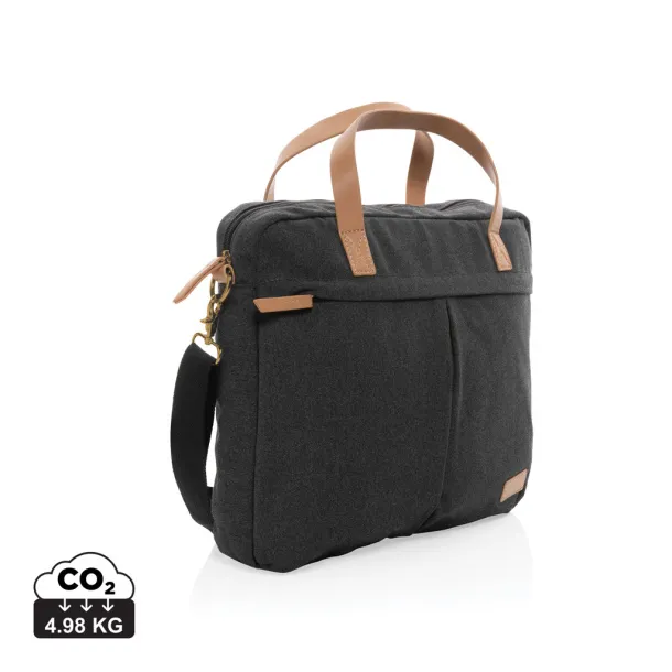  Impact AWARE™ 16 oz. recycled canvas laptop bag - XD Collection Black 