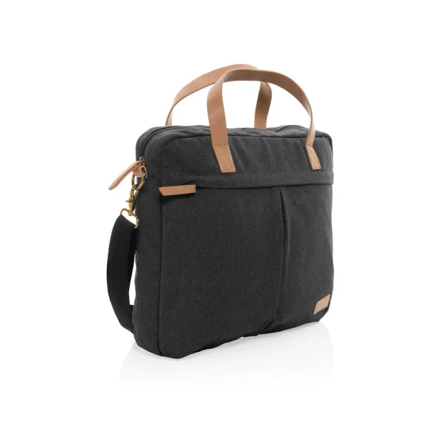  Impact AWARE™ 16 oz. recycled canvas laptop bag - XD Collection Black 