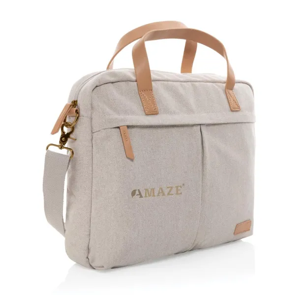  Impact AWARE™ 16 oz. recycled canvas laptop bag - XD Collection Grey 