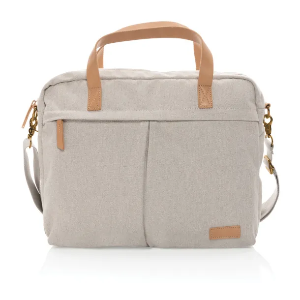  Impact AWARE™ 16 oz. recycled canvas laptop bag - XD Collection Grey 