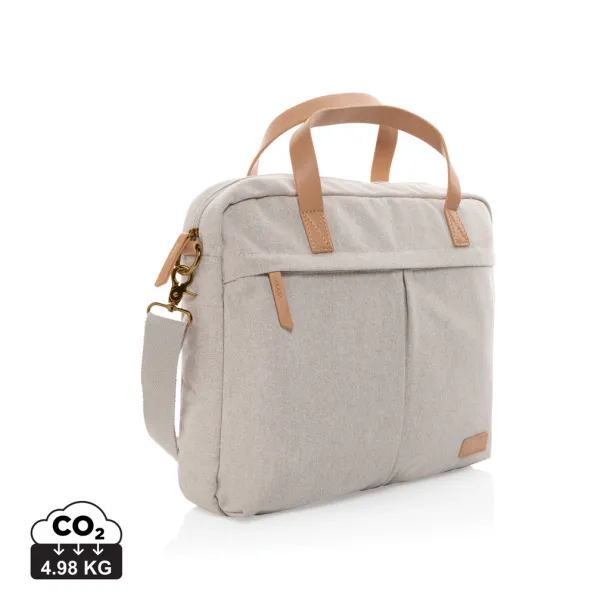  Impact AWARE™ 16 oz. recycled canvas laptop bag - XD Collection Grey 