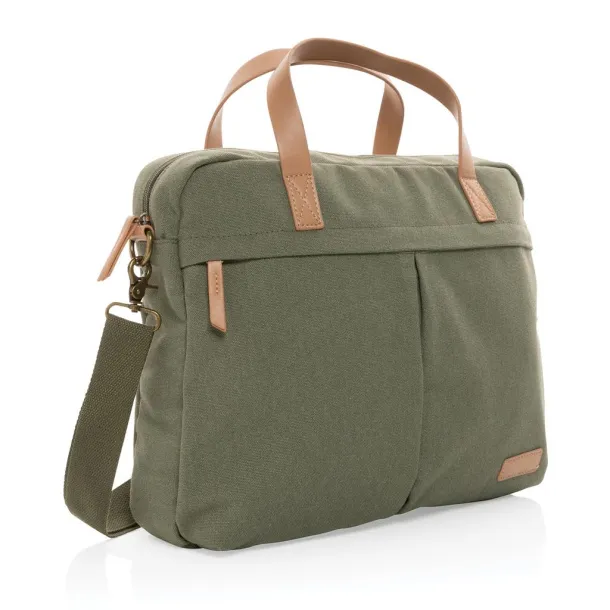  Impact AWARE™ 16 oz. recycled canvas laptop bag - XD Collection Green 