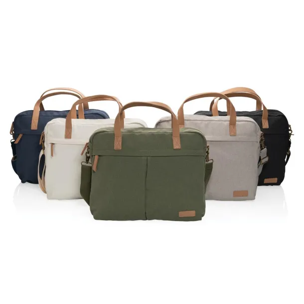  Impact AWARE™ 16 oz. recycled canvas laptop bag - XD Collection Green 