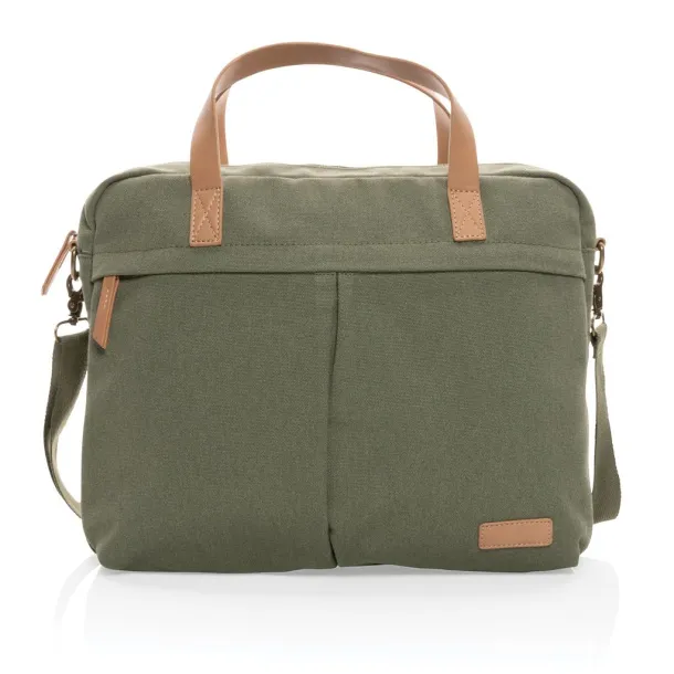  Impact AWARE™ 16 oz. recycled canvas laptop bag - XD Collection Green 