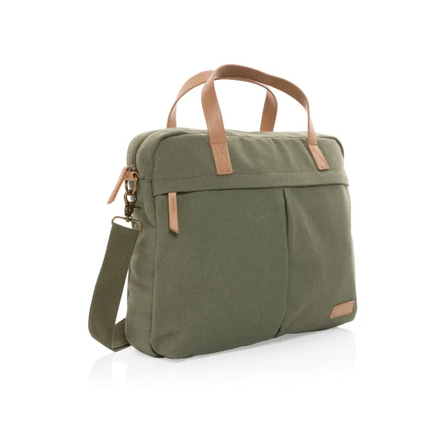  Impact AWARE™ 16 oz. recycled canvas laptop bag - XD Collection Green 