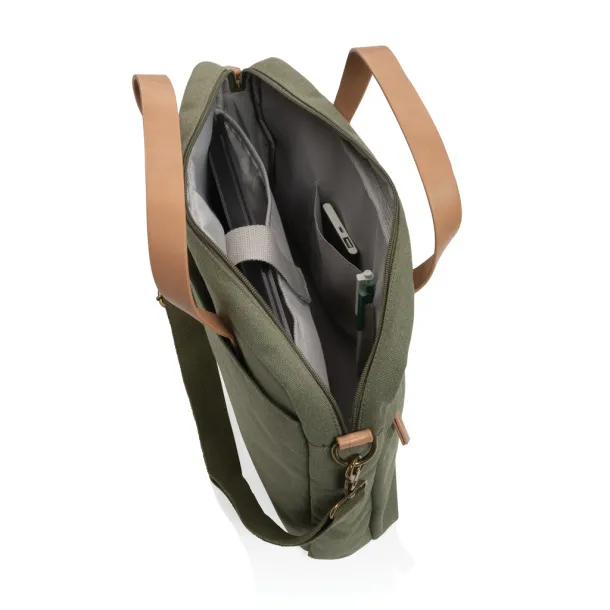  Impact AWARE™ torba za laptop od recikliranog platna, 15,6" - XD Collection Zelena 