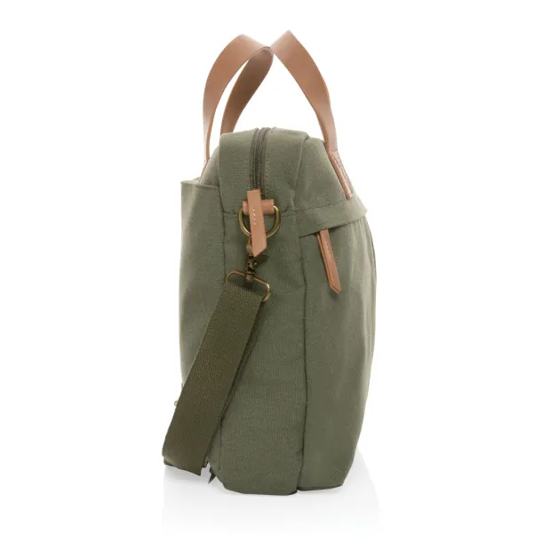  Impact AWARE™ 16 oz. recycled canvas laptop bag - XD Collection Green 