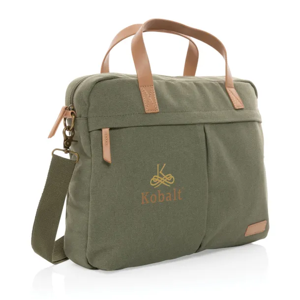  Impact AWARE™ 16 oz. recycled canvas laptop bag - XD Collection Green 