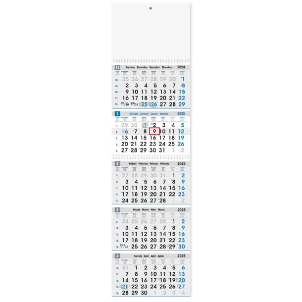  Business calendar 5-part BLUE/GREY Plava