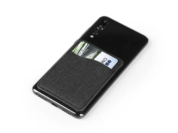 POCKET PRO PU card holder and phone holder Black