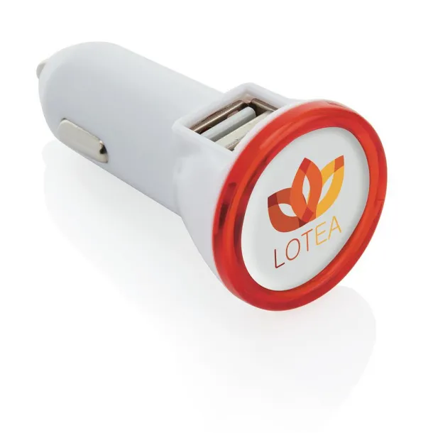  Powerful dual port car charger - XD Collection Red White