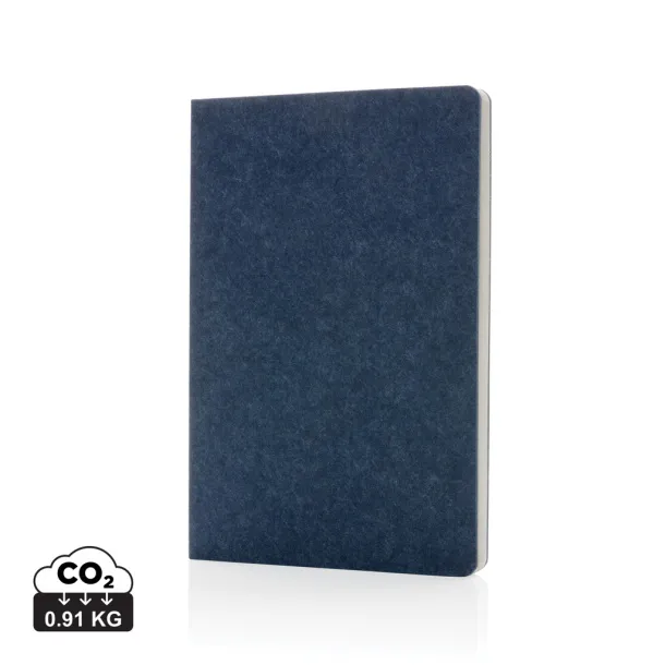  Phrase GRS certified recycled felt A5 notebook - XD Collection Blue 