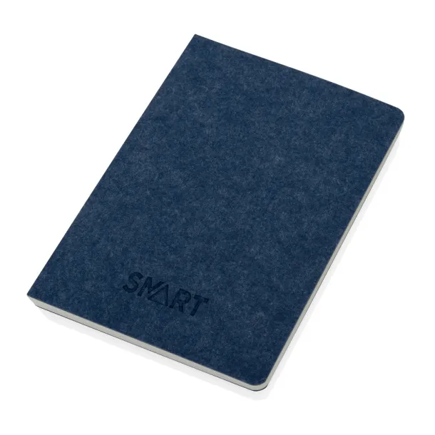  Phrase GRS certified recycled felt A5 notebook - XD Collection Blue 