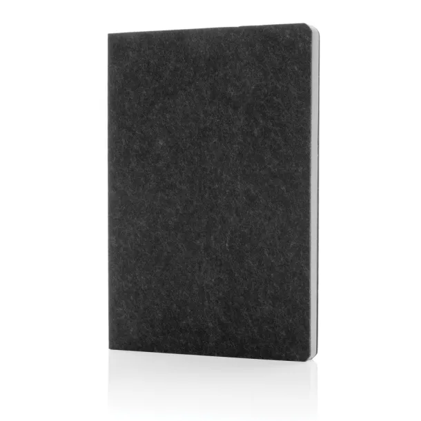  Phrase GRS certified recycled felt A5 notebook - XD Collection Black 