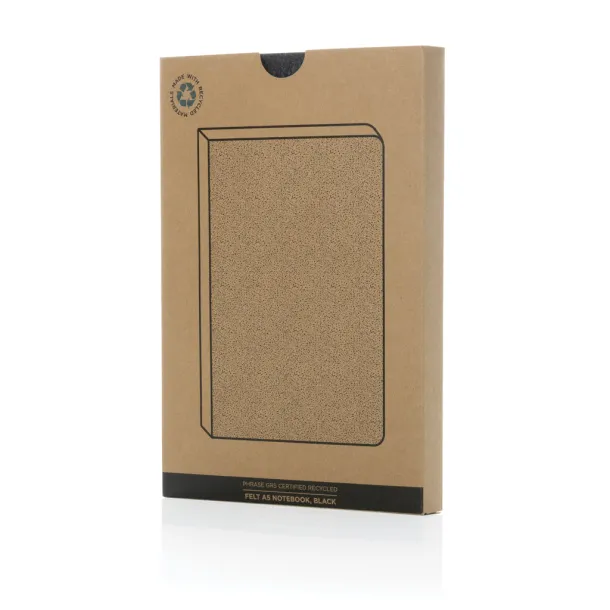  Phrase notes od GRS certificiranog recikliranog filca, A5 - XD Collection Crna