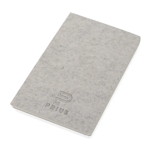  Phrase GRS certified recycled felt A5 notebook - XD Collection Grey 