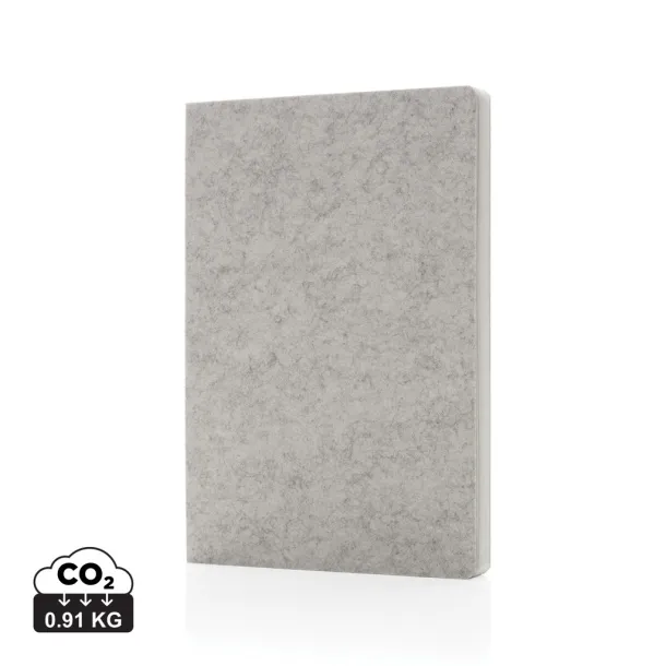  Phrase GRS certified recycled felt A5 notebook - XD Collection Grey 