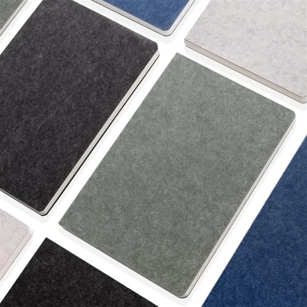  Phrase GRS certified recycled felt A5 notebook - XD Collection Zelena