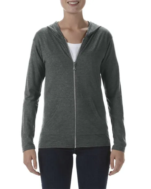  WOMEN'S TRI-BLEND FULL-ZIP HOODED JACKET - Anvil Dark Heather