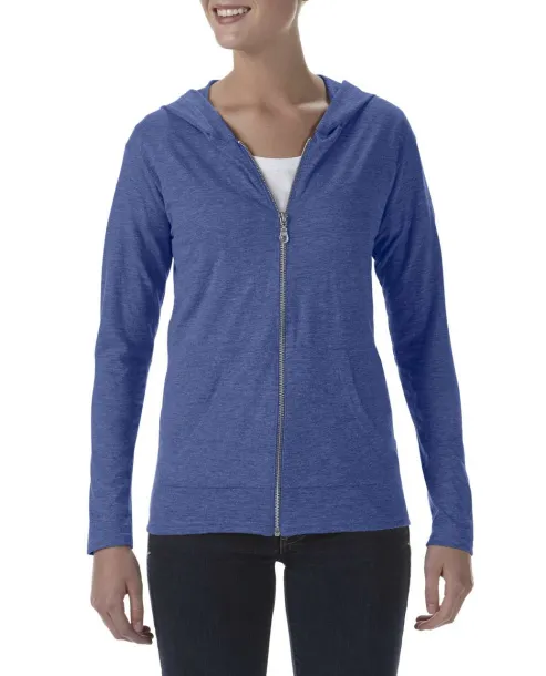  WOMEN'S TRI-BLEND FULL-ZIP HOODED JACKET - Anvil Heather Blue